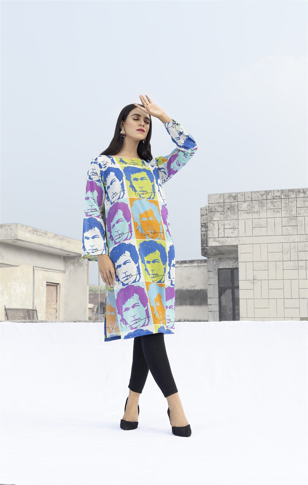 Colourfull IK Signed & Picture Kurta Shirt