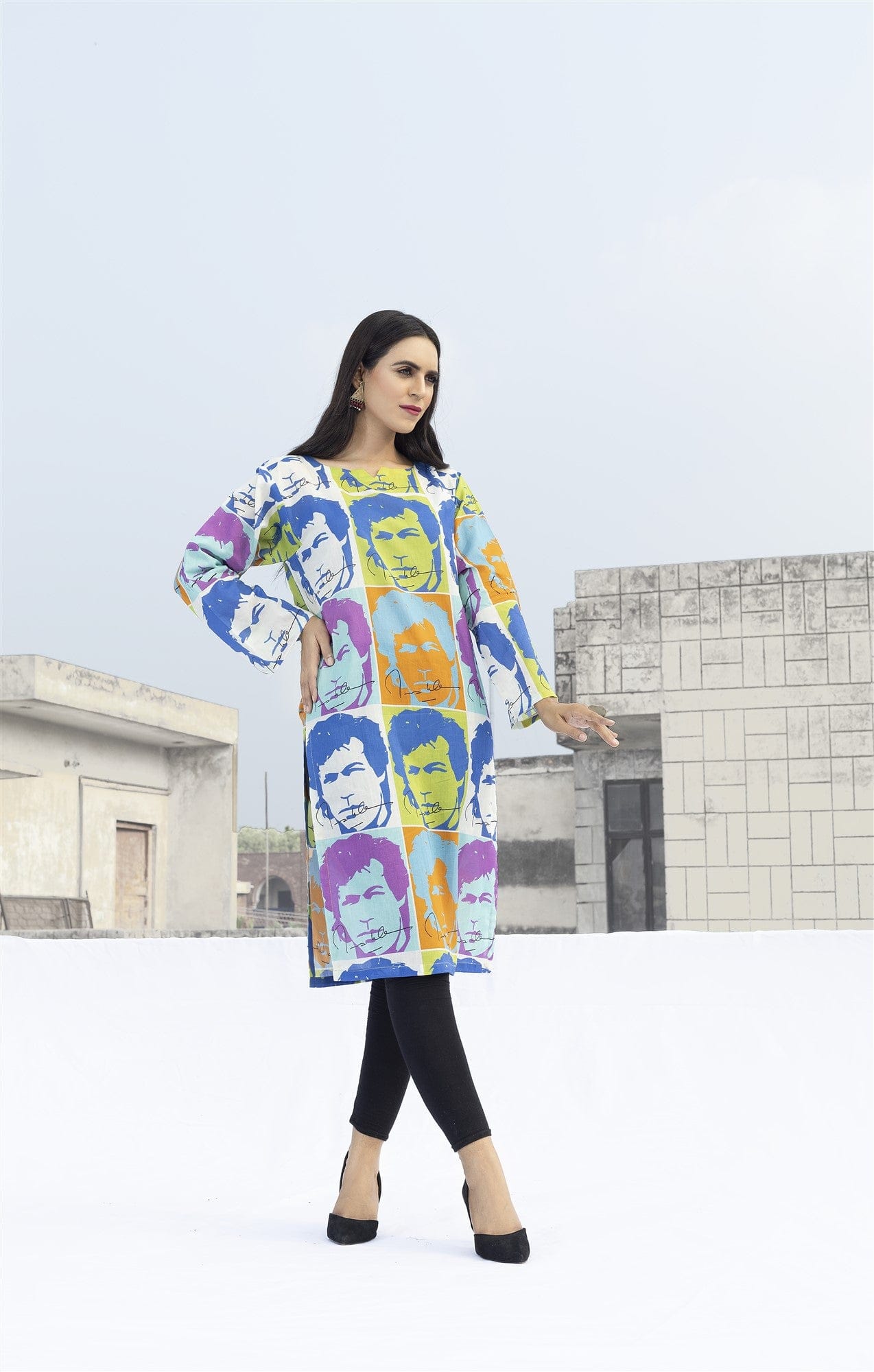 Colourfull IK Signed & Picture Kurta Shirt